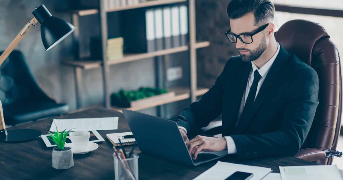 Man working on laptop
