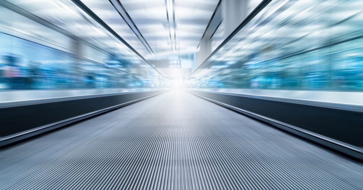 escalator motion blur