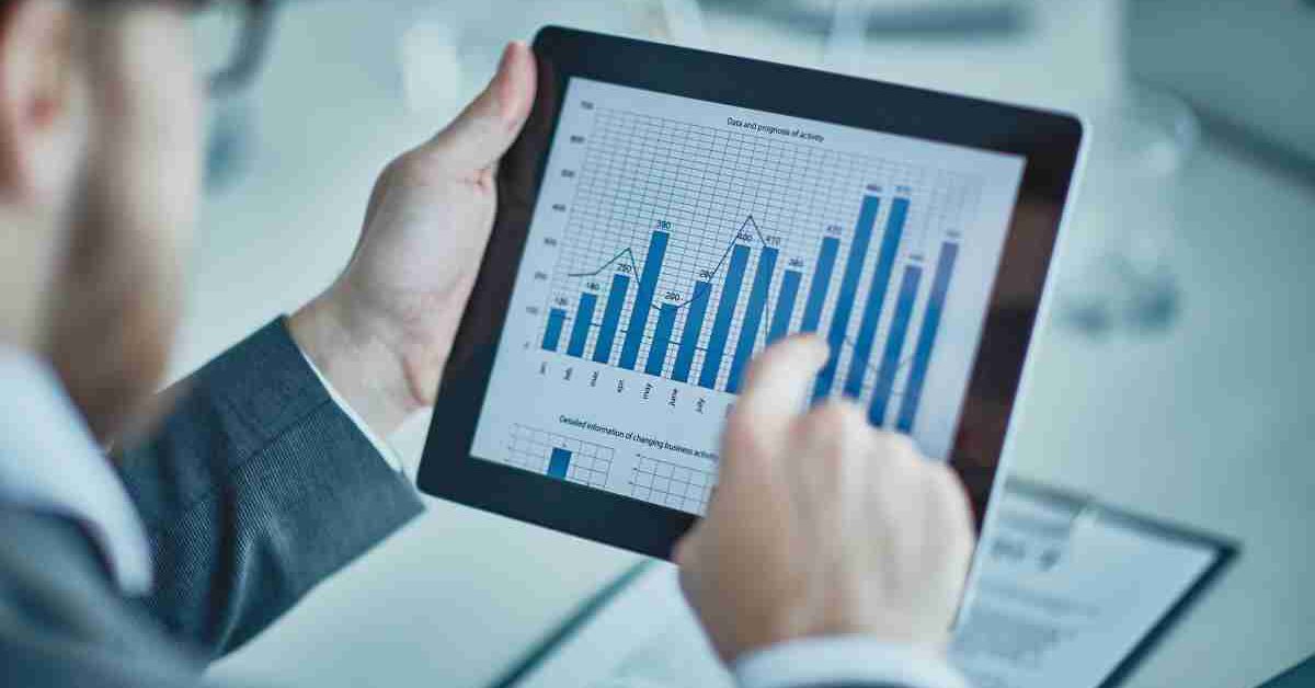 a man checking financial graph